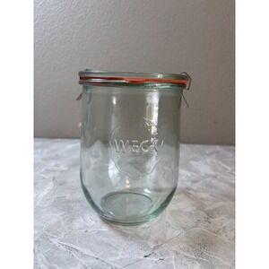 Weck Glass Jar Rundrand-Glas 100 Tulip Canning Jar with Lid 2 Clips 1 Liter